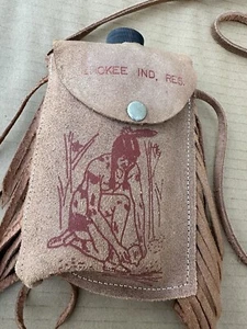 Vtg Canteen Water Pouch The Cherokee NC Qualla Reservation N.C. Native American - Picture 1 of 12