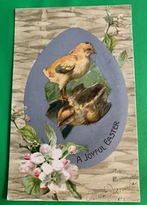 Flores de pollitos y madera de perro ~ postal de Pascua ~ publicada 1907 ~ parte posterior indivisa - Imagen 1 de 2
