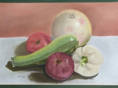 Original pastel drawing signed by P J Woodcock Refreshment time still life - Image 1 of 4