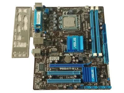 Asus P5G41T-MLX Rev. 1.04 mATX Motherboard w/ SLGTH Pentium E5700 + I/O Shield - Image 1 of 4
