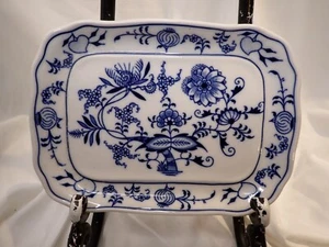 ZwebelMuster Czechoslovakia Cobalt Porcelain Blue white tray 7.5x5.5" - Picture 1 of 3