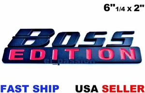 BOSS EDITION Black Fit All Car Truck Bumper Hood Side Symbols logo CUSTOM EMBLEM - Picture 1 of 6