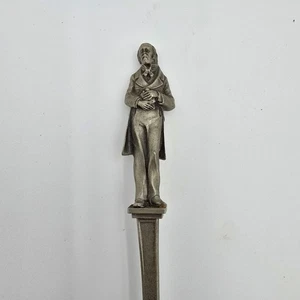 Antique Pewter Commemorative Spoon Nathan Scene Handle Statue Decorative Detail - Picture 1 of 6