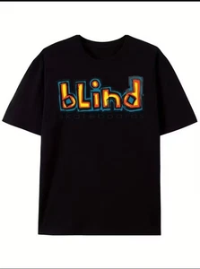 Skateboard T Shirt Mens L Large with  Blind Logo Black  🛹 - Picture 1 of 5