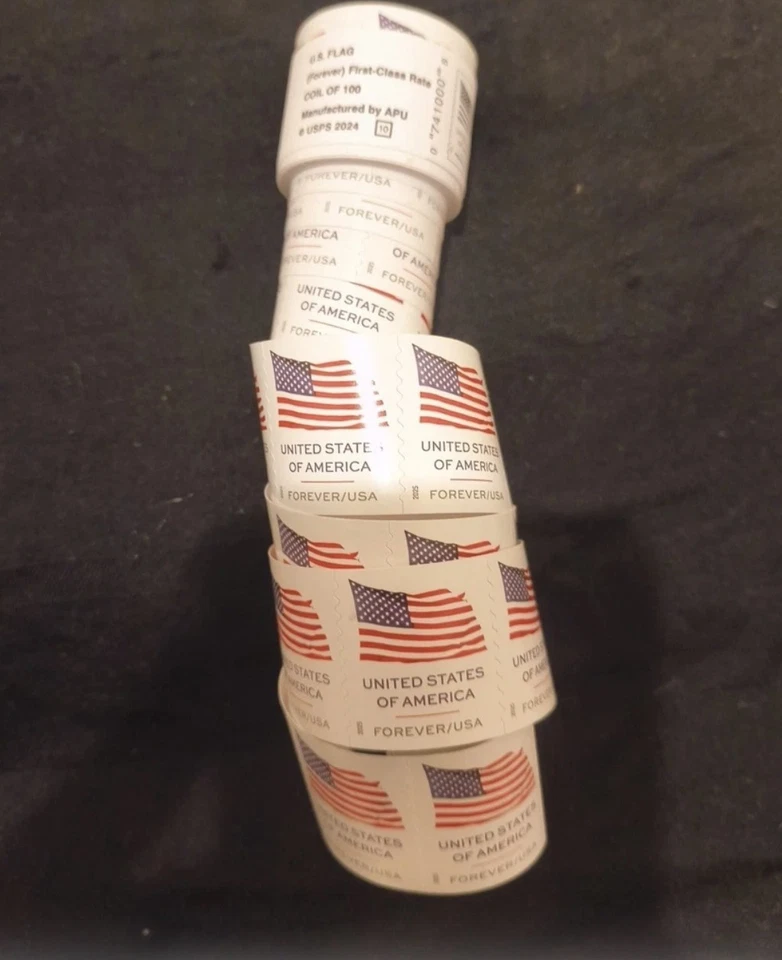 One Roll of 100 US Flags 2024 First Class Mail Stamps New Package, Value $78! - Image 1 of 1