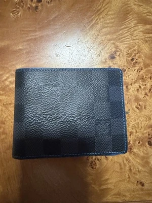 Louis Vuitton Slender Wallet Damier Graphite w/ Blue Leather | Authentic LV Bifo - Image 1 of 4