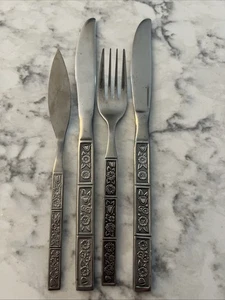 Oneida Northland Spring Fever Flatware Lot Of 4 Butter Spreader & Knives, Fork - Picture 1 of 7