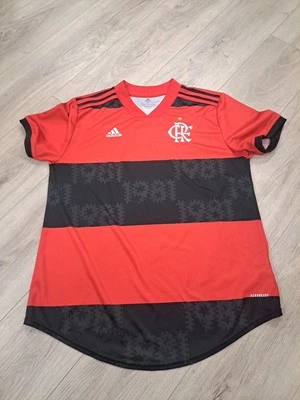 Adidas Flamengo Soccer Jersey Red Black Stripe Gabriela #7 Futbol - Image 1 of 4