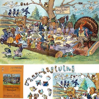 Wooden Jigsaw Puzzle for Adults by FoxSmartBox - 373 Pcs - Thanksgiving Banquet - Image 1 of 4