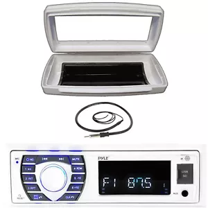 Pyle PLCDBT65 Single-DIN Marine Bluetooth CD Receiver W/White Cover, 22" Antenna - Picture 1 of 4