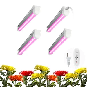 T8 2FT LED Grow Light Fixtures Full Spectrum Red 20W Seed Starting Yielding 4PCS - Picture 1 of 14
