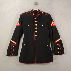 USMC Marine Corps Dress Blues Jacket Military Coat Poly Wool Lance Corporal READ - Picture 1 of 8