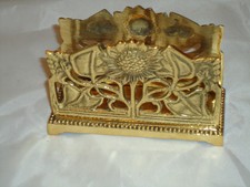 Sunflower Brass Desk Organiser Letter Rack Notelet Holder/ Office 