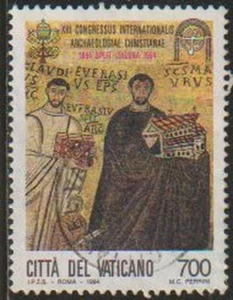 Vaticano 1994 Scott 960 Sello º Congreso Internacional Arqueologia Cristiana - Imagen 1 de 1