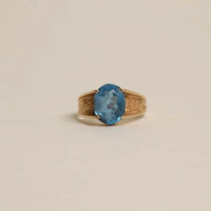 Ring mit und blauem Topas in 14K Gold Gr. 53⁄4 | Massivgold | Premium - Bild 1 von 4