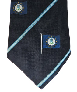 Vintage tie PORT AUTONOME DE MARSEILLE French Blue Tergal flag sea nautical - Picture 1 of 3