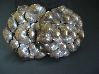 Belt Buckle Vintage 1920's Detailed Leaves Silver Colored - Image 1 of 4