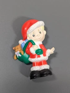 Vintage 1994 Precious Moments Christmas Santa Claus Plastic Acrylic Pin Brooch - Picture 1 of 8