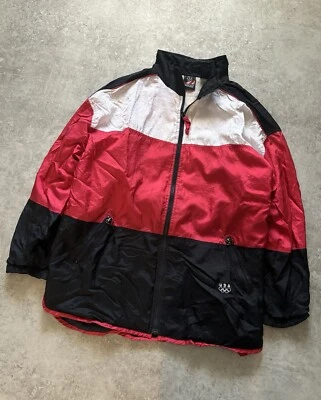Chaqueta cortavientos vintage de los Juegos Olímpicos de Estados Unidos para hombre XL colorblock rojo negro Foto 1 de 4