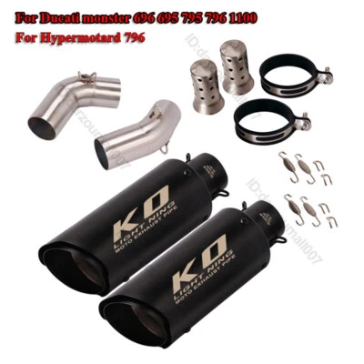 Silenciador medio sistema de escape de motocross L&R para Ducati Monster 696 695 795 796 1100 Foto 1 de 4