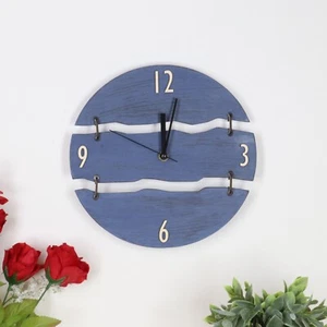 Hand Made Wooden wall clock, Clock for wall, Wood Clock, Silent No Ticking 10.5" - Picture 1 of 10
