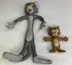 Lote De Colección 1979 De 2 Figuras De Juguete Flexibles Tom & Jerry Bendy MGM Hanna Barbera  - Imagen 1 de 4