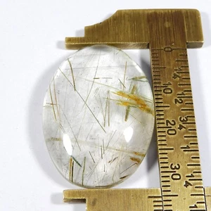 Multi Golden Rutile Quartz Cabochon Oval Shape Natural Gemstone 70 Cts #10005 - Picture 1 of 6