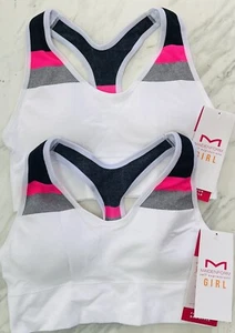 (Set Of 2) Maidenform Self Expressions Girls Sports Bra Size Medium - Picture 1 of 4