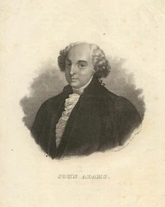 c1850 John Adams - Präsident USA Amerika - Stahlstich-Portrait von Carl Mayer - Bild 1 von 1