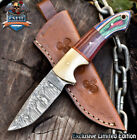 Csfif Hand Forged Skinner Knife Twist Damascus Mixed Material Hunter Razor Sharp