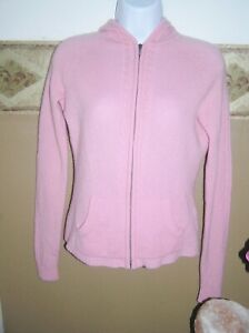 NWOT LADIES CASHMERE HOODED FULL ZIPPER SWEATER SIZE M