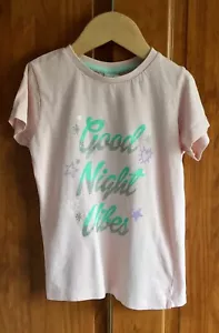 Camiseta Pijama MATALAN Niña Rosa Buenas Noches Vibes Manga Corta Talla 4-5 Años - Imagen 1 de 4