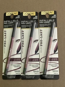Lot of 3 L’Oréal Infallible Pro Last Waterproof Pencil Eyeliner Burgundy 830 - Picture 1 of 1