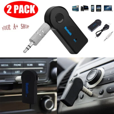 2 Pack Wireless Bluetooth Receiver 3.5mm AUX Audio Stereo Music Home Car Adapter - Image 1 of 4
