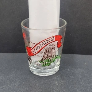 Vaso de chupito vintage esmaltado en relieve de Wyoming recuerdo de EE. UU. - Imagen 1 de 9