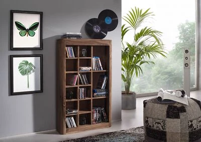 Wohnzimmer CD DVD Regal modern Massivholz Sheesham Echtholz massiv 65x18x110 - Bild 1 von 4