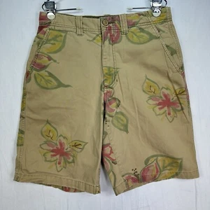 Tommy Hilfiger Mens Red Label Floral Denim Shorts Size 31 Pockets Brown Vintage - Picture 1 of 11
