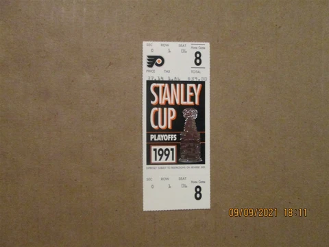 NHL Philadelphia Flyers Vintage 1991 Stanley Cup Playoffs Home Game 8 Ticket Cover