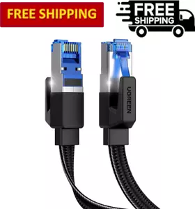 Ugreen Cat 8 Ethernet-Kabel flach geflochten hohe Geschwindigkeit 40 Gbit/s 2000 MHz, 1,5 - 15 Fuß - Bild 1 von 8