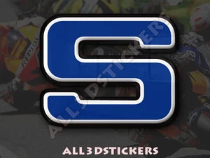 3D Stickers Resin Domed LETTER S - Color Blue - 25 mm(1 inch) Adhesive Decal - Picture 1 of 1