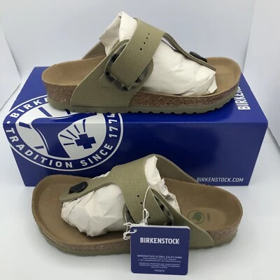 Birkenstock Gizeh Vegan Big Buckle Textile Thong Sandals Faded Khaki  36/W5/M3  - Image 1 of 4