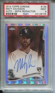 Matt Davidson 2014 Topps Chrome sepia REFRACTOR Auto Rookie #/75 PSA 9 MINT - Picture 1 of 2