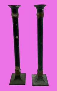 Flowers by Sandy Vintage Bronze Candlestick Holder With Patina Finish - Picture 1 of 12