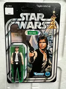 Kenner 1977 vintage Han Solo Big Head en Star Wars 12 tarjeta trasera nueva esperanza - Imagen 1 de 3