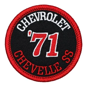 1971 Chevrolet Chevelle SS Embroidered Patch Black/Red Iron-On Sew-On Hat Jacket - Picture 1 of 2