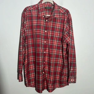 Orvis Men's L Red Plaid Long Sleeve Button Down Shirt - Picture 1 of 7