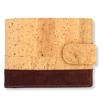 Vegan Wallet for Men by Assisi Style - Bifold Wallet Two Tone Cork RFID Blocking - Image 1 of 4