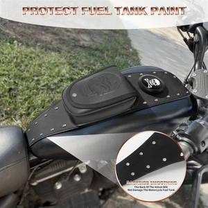 Fuel Gas Tank Cover Panel Bag Motorcycle PU Leather For Harley Sportster XL883 - Picture 1 of 2