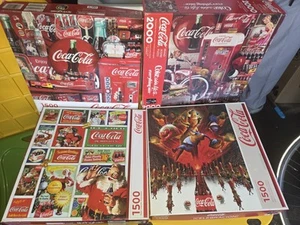 Springbok Lot of 4 Puzzles 1500 & 2000 pieces coca cola landscapes holiday - Picture 1 of 5