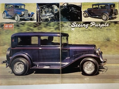 Hot Rod Racing Gallery 1979 dos páginas viendo púrpura Irvin Atherton 1932 Plymouth Foto 1 de 3
